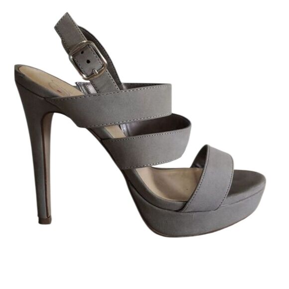 Taupe Strappy Platform Heel - Picture 3 of 7